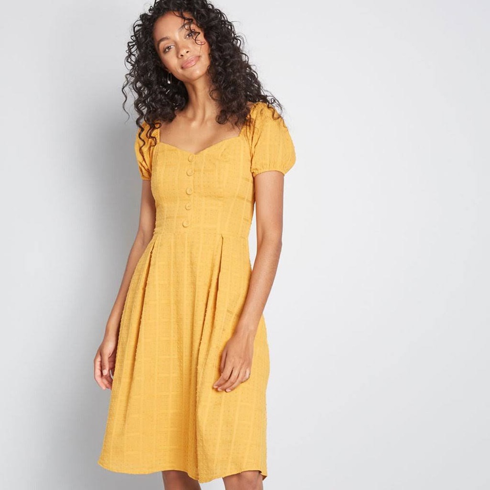 ModCloth More the Merrier Cotton Dress with pockets Medium